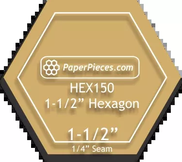 1 1/2" Hexagon Acrylic Template with 1/4" seam allowance