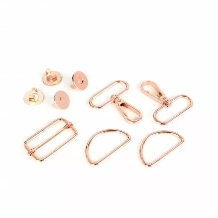 1.5 inch Rose Gold Hudson Hobby Bag Hardware Kit