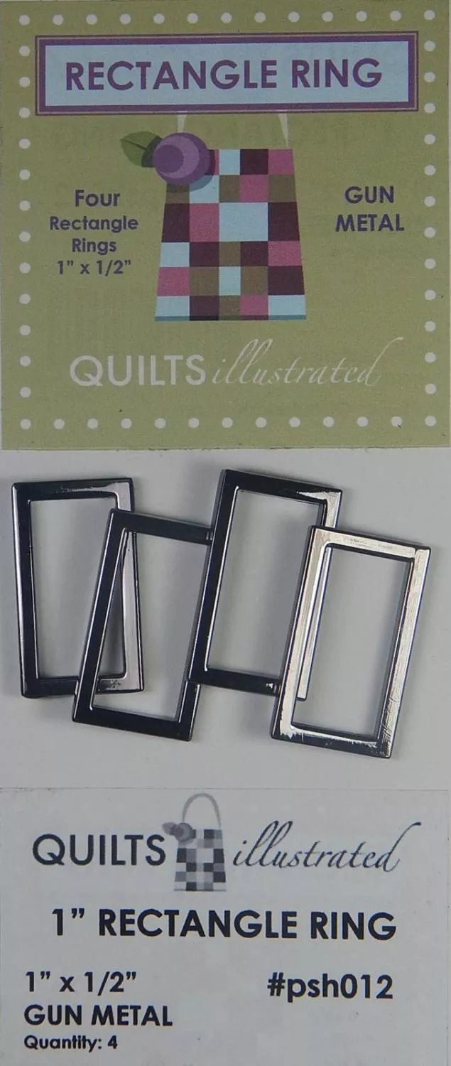 1" Rectangle Rings – Gun Metal