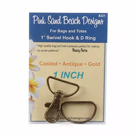 1" Swivel Hook & D Ring - Antique GoldPSB221