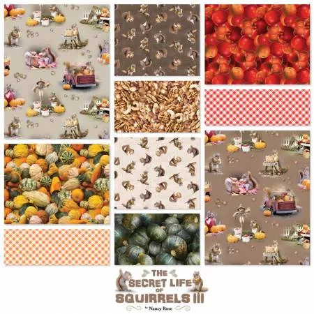 10in Squares The Secret Life of Squirrels 3, 42pcs