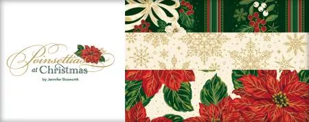 (24) Fat Quarter Bundle - Poinsettias at Christmas