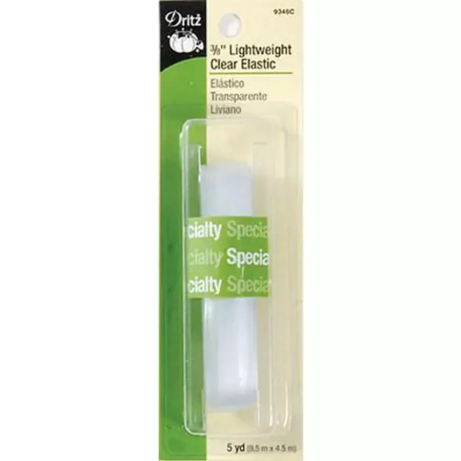 3/8in Lightweight Clear Elastic 5yd 4/box