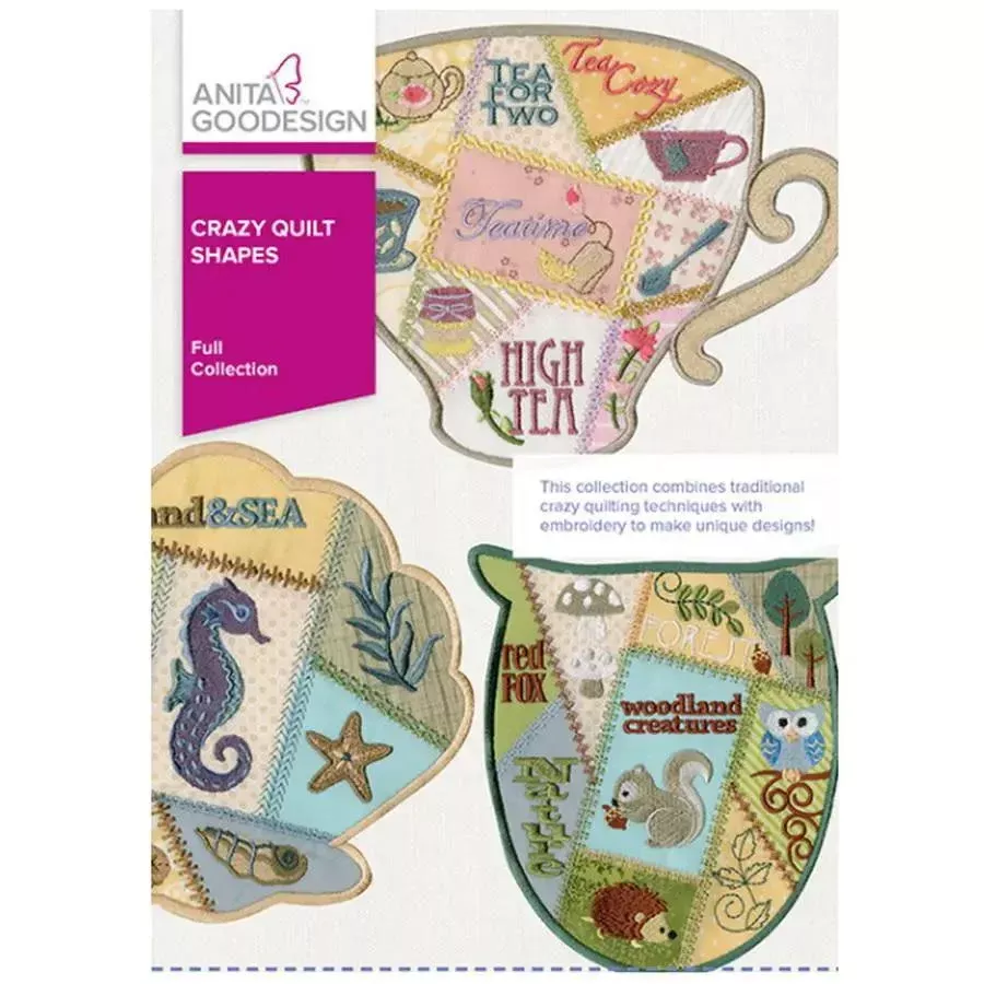 Anita Goodesign Full Collection Crazy Quilt Shapes 214AGHD