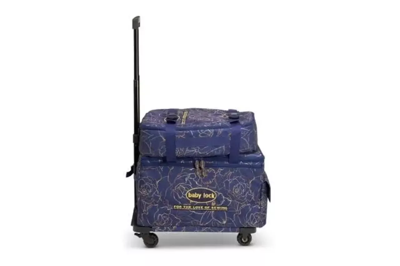 Baby Lock Large Machine Trolley Blue With Rose Gold Pattern