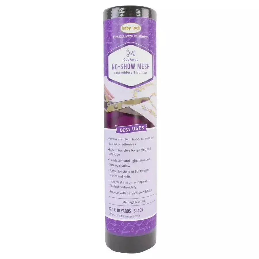 Baby Lock No Show Mesh Medium Cut Away Stabilizer 12" x 20 Yds