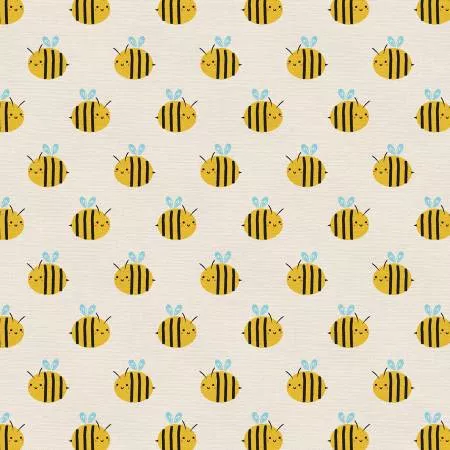 Bee Mine Bee Stripe Cream/Yellow Cute Bees