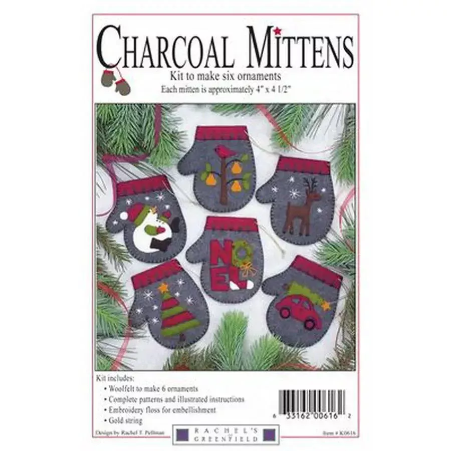 Charcoal Mittens Ornament Kit