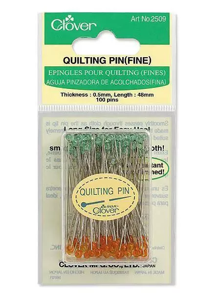 Clover Quilting Pins (2509): Super long 1-7/8 inch Perfect for multiple quilt layers super sharp, and super fine