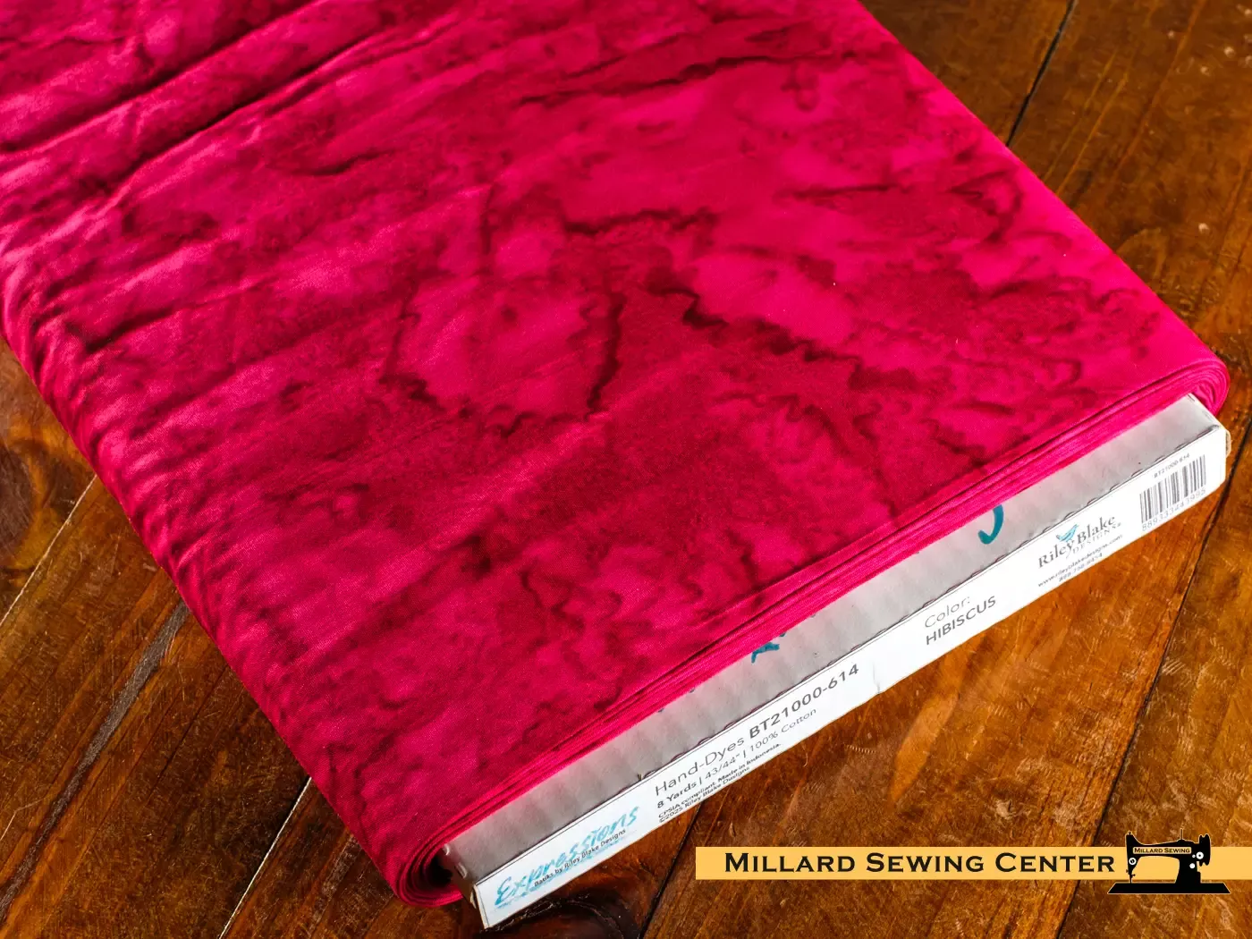 Cotton Fabric, 43/44″ Batiks Hand-Dyed in Hibiscus by Riley Blake