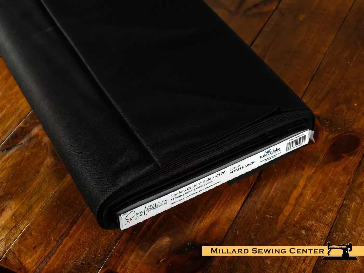 Cotton Fabric, 43″/44″ Wide Confetti Cotton™ in Pitch Black by Riley Blake Designs