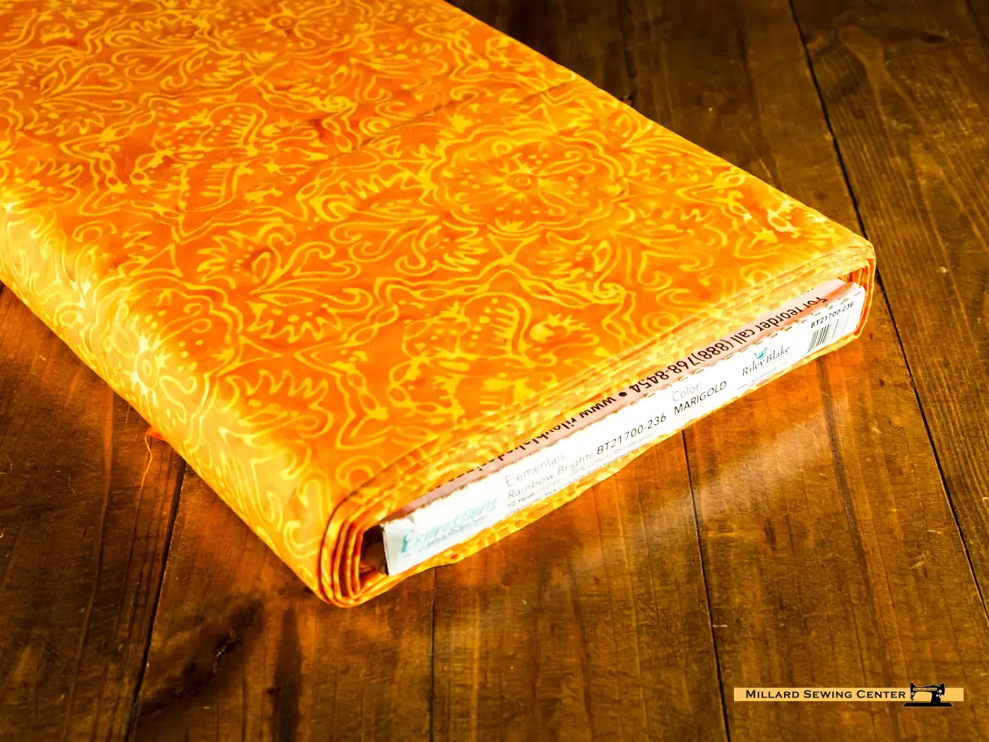 Cotton Fabric, 43″/44″ Wide Expressions Batiks Elementals in Marigold by Riley Blake Designs