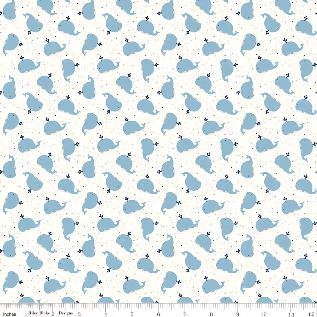 Cotton Fabric, 43″/44″ Wide Flannel Love You to the Moon in Whales White by Riley Blake Designs