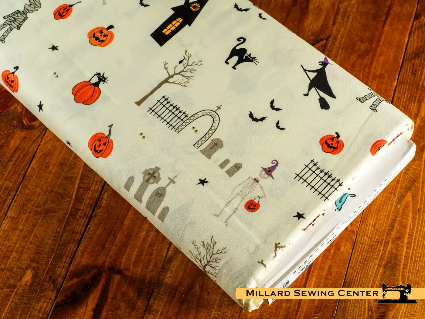 Cotton Fabric, 43″/44″ Wide in Cream, Beggar’s Night Collection a Sandy Gervais Design From Riley Blake Designs