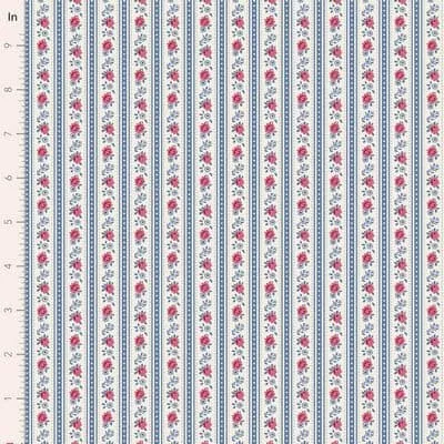 Cotton Fabric, 44″ Wide, Village Life- Agnes Blue by Tilda