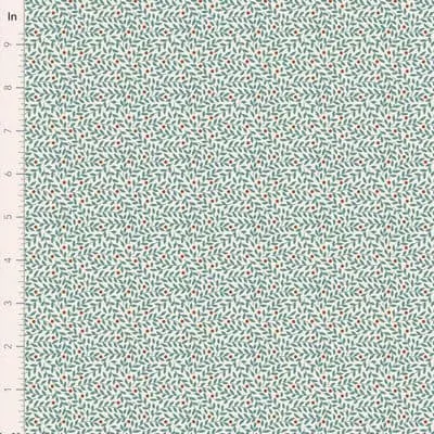 Cotton Fabric, 44″ Wide, Village Life- Lillian Teal by Tilda