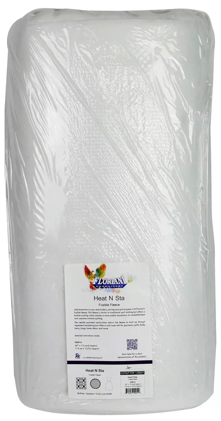 Floriani Heat N Sta Fusible Fleece 45in x 15yd
