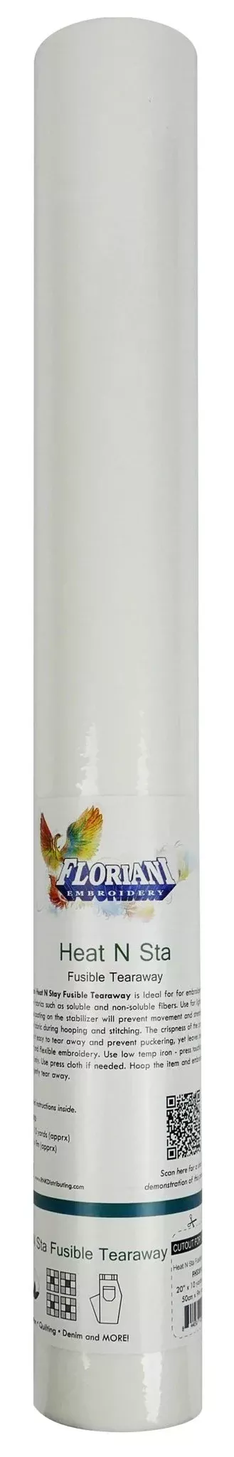 Floriani Heat N Sta Fusible Tearaway Stabilizer, 20 in x 10yds