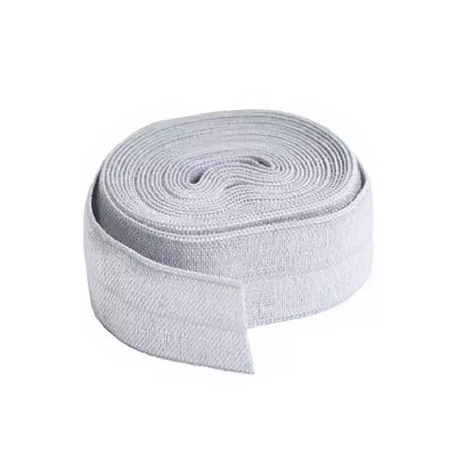 Fold-over Elastic -3/4 in x 2 yard - Pewter