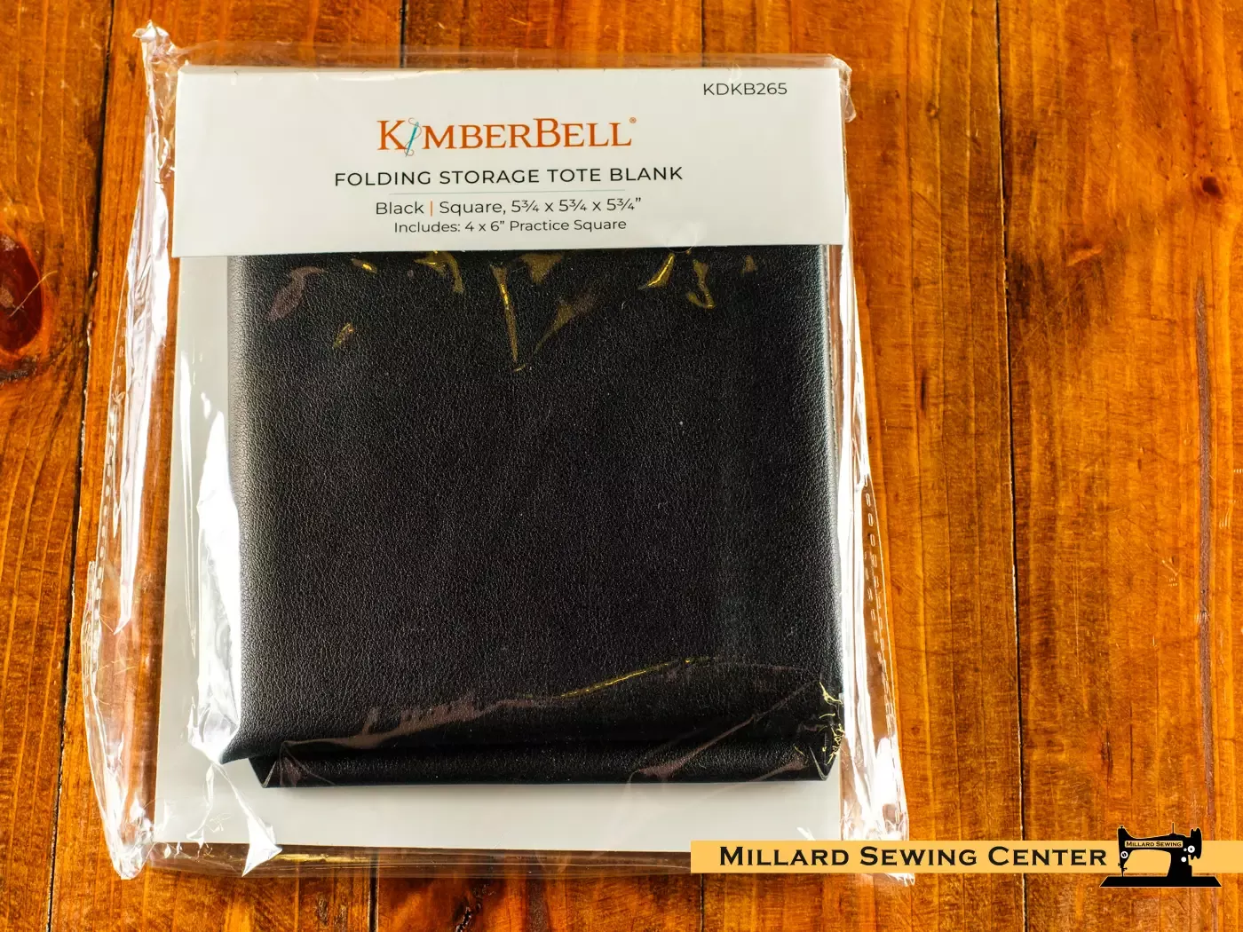 Folding Storage Tote Embroidery Blank in Black Leather by Kimberbell