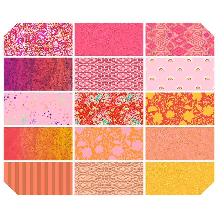 Fruity Tula Pink Fat Quarter Bundle 15 Pieces Saturday Stash Free Spirits Fabrics
