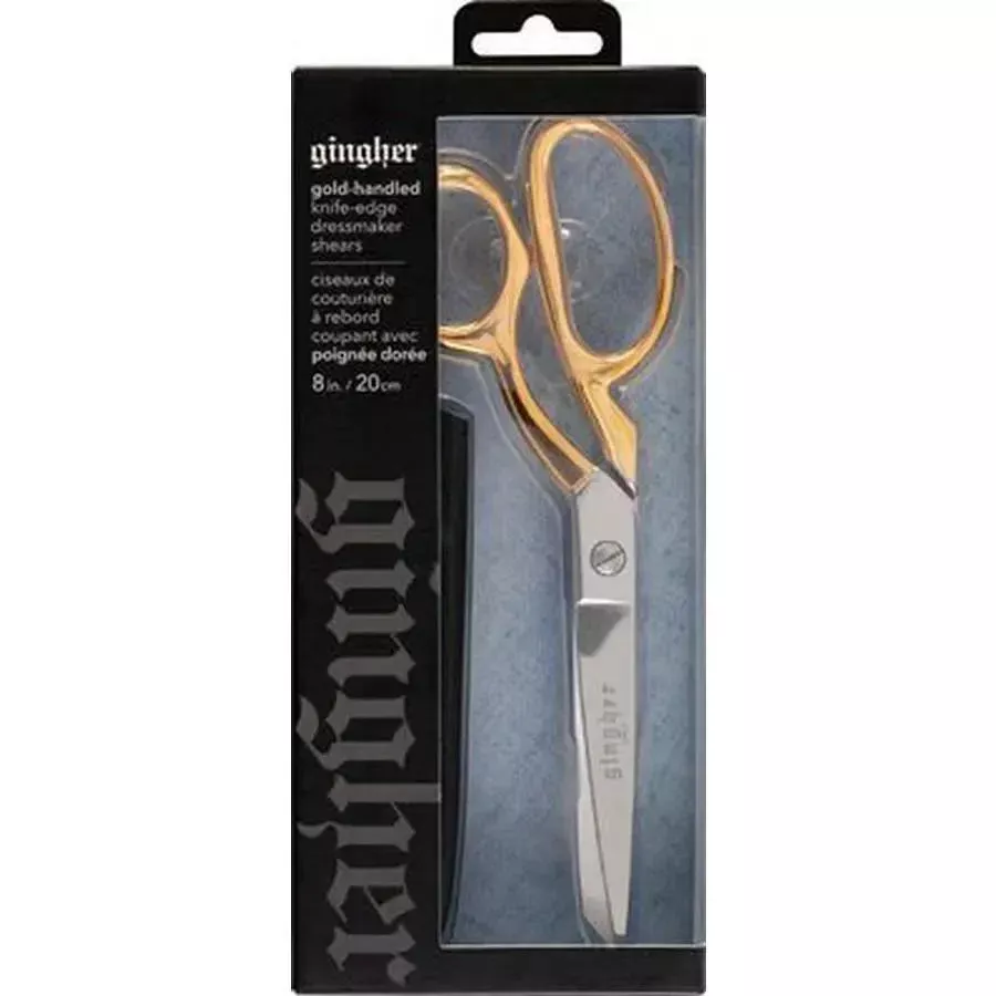 Gingher 8in Knife Edge Gold Hdl