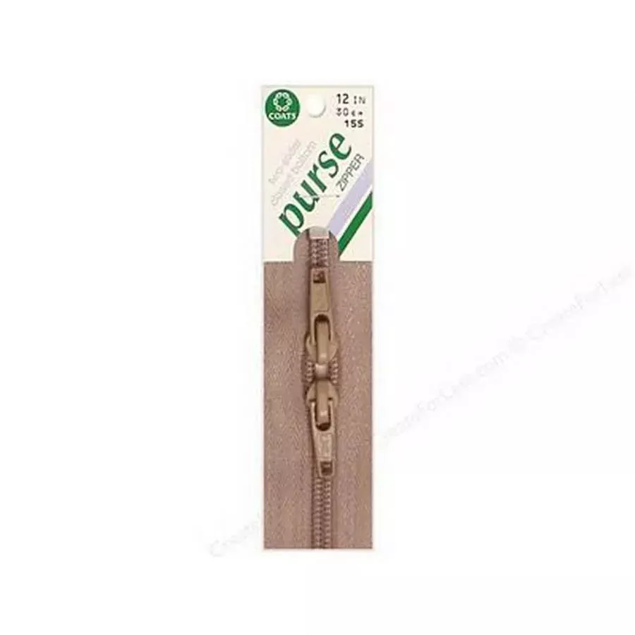 Handbag Zipper - 12in Polyester, Dogwood