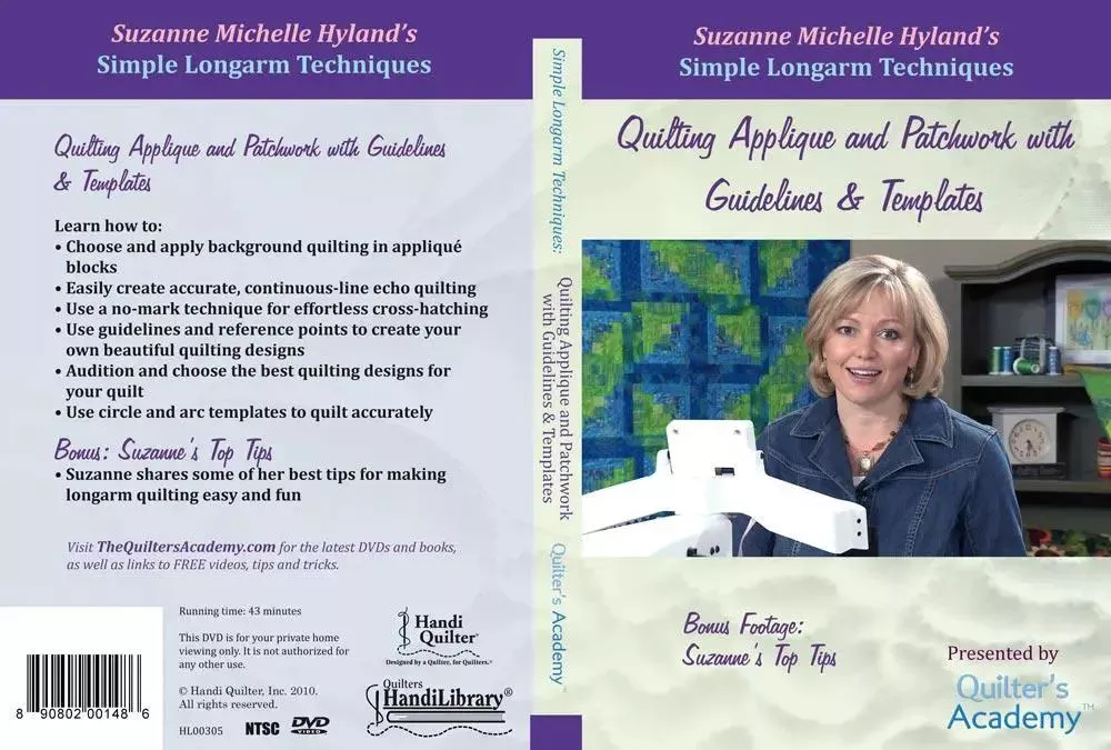 Handi Quilter Simple Longarm Techniques: #5 Quilting Applique and Patchwork with Guidelines & Templates (DVD)