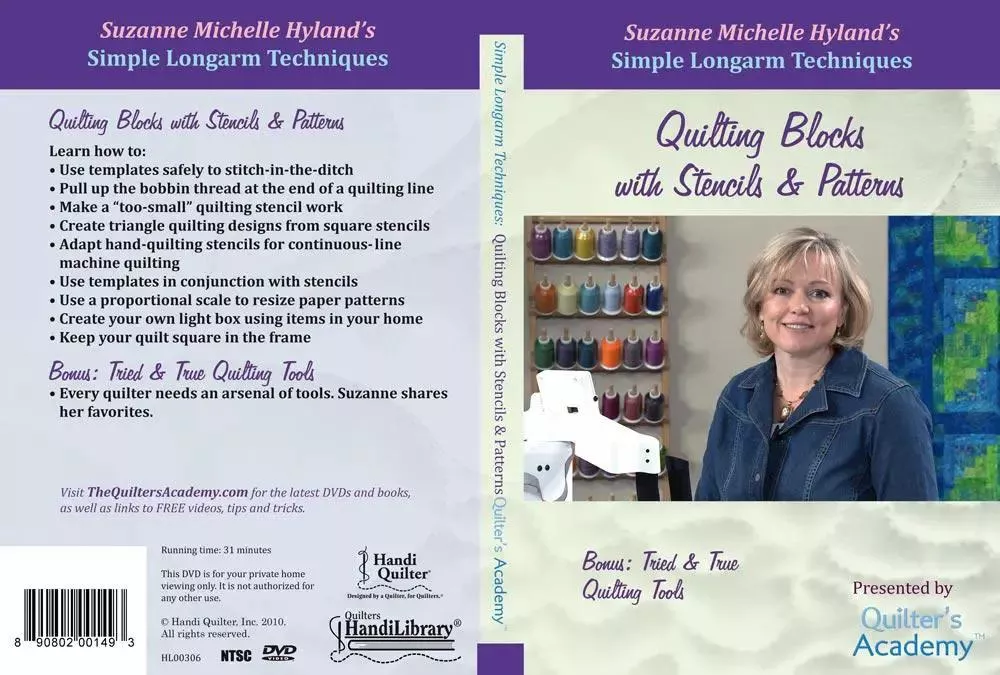 Handi Quilter Simple Longarm Techniques: #6 Quilting Blocks with Stencils & Patterns (DVD)