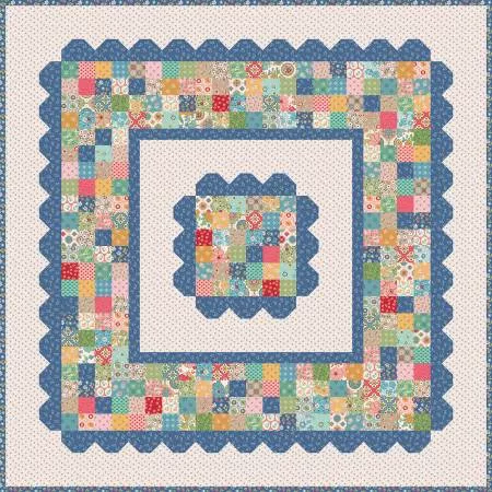 Mercantile Heritage Table Topper Kit including Mason Jar Plastic Box 43" x 43" table topper top