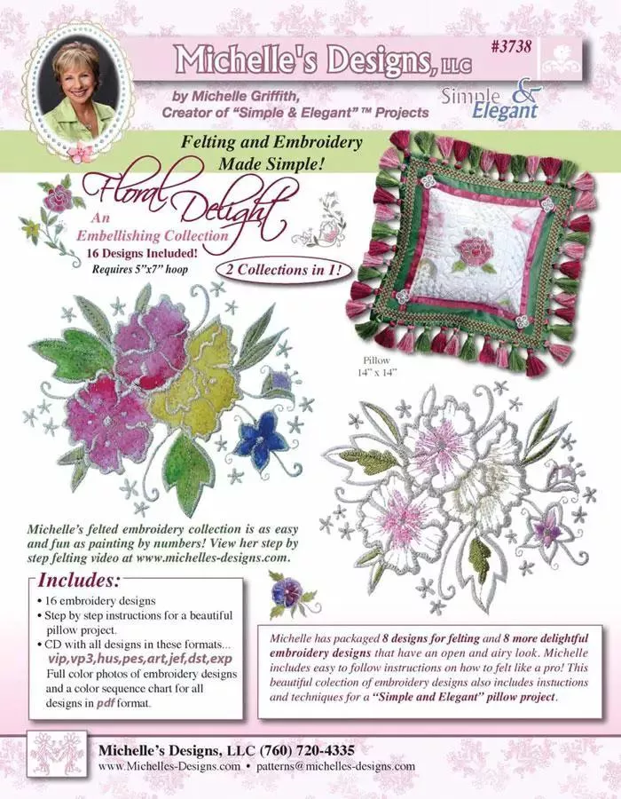 Michelle's Designs - Floral Delight Embellishing and Embroidery Collection (#3738)