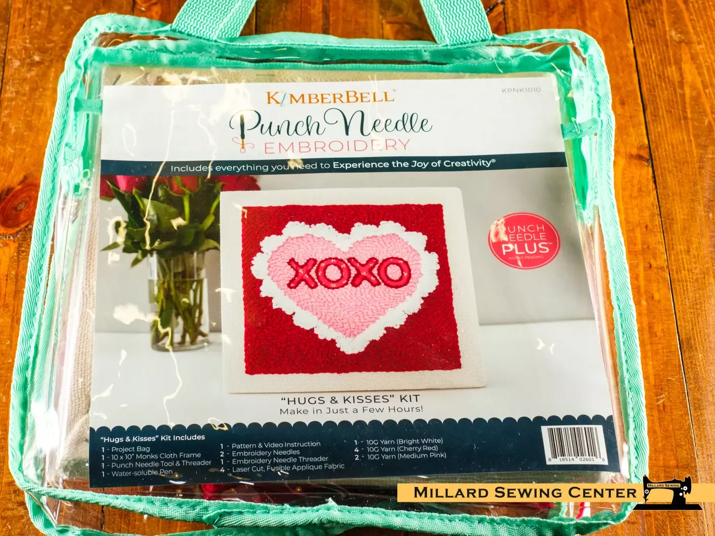 Punch Needle Embroidery Kit, 10″ Hugs & Kisses by Kimberbell