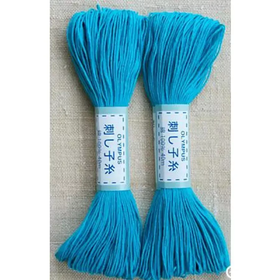 Sashiko Cotton 22yd CYAN BLUE