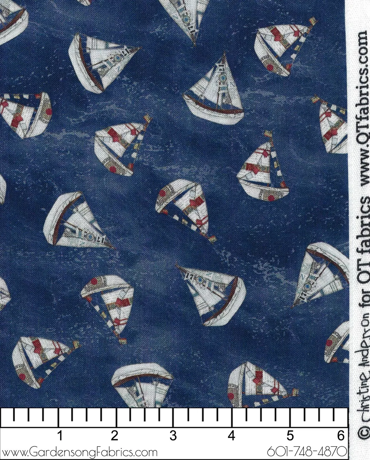 Set Sail Small Sailboats NavyQT Fabric 28493-N