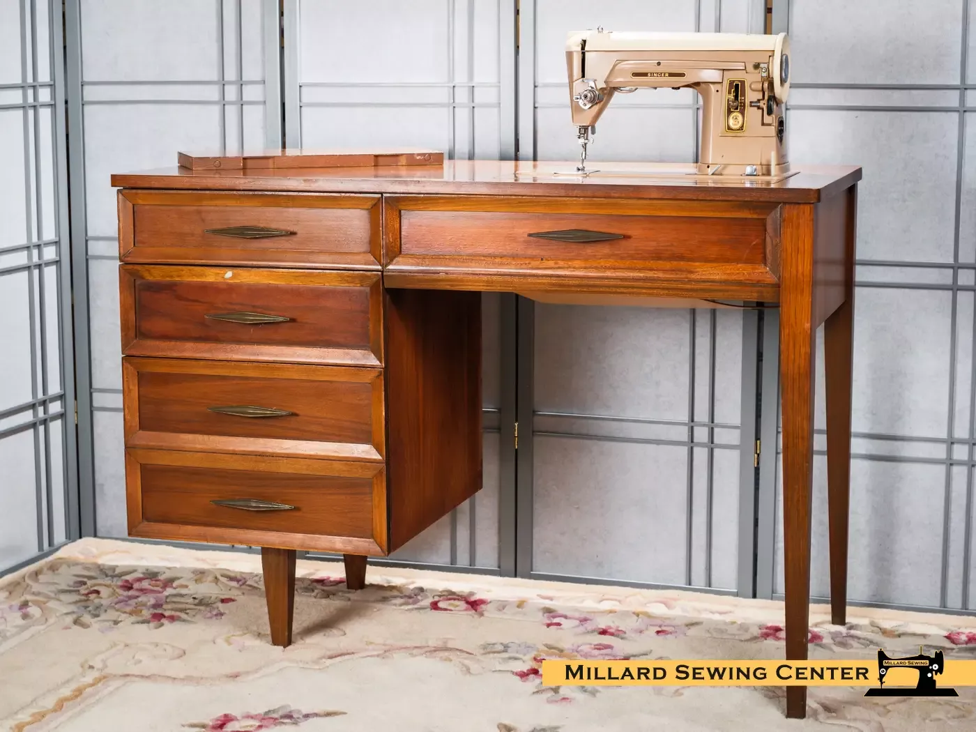 Sewing Machine Cabinet for Flat Bed Machines, Model Bakersfield by Singer