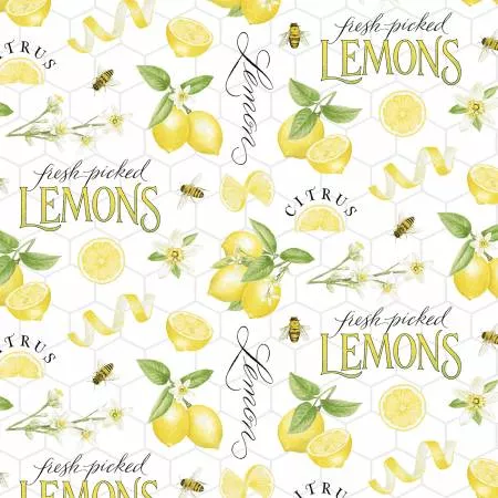Yellow Large Tossed Lemons & Words