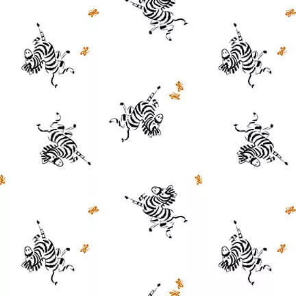 Zebras WhiteBlank Quilting 1941-01