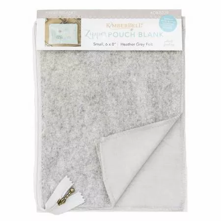 Zipper Pouch Blank Heather Gra Felt Small