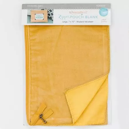 Zipper Pouch Blank MustardVelveteen Large