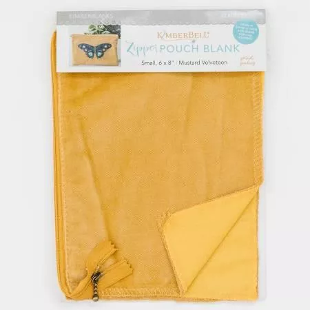 Zipper Pouch Blank MustardVelveteen Small