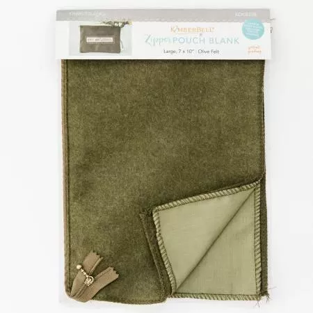 Zipper Pouch Blank Olive FeltLARGE
