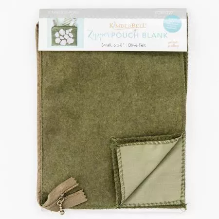 Zipper Pouch Blank Olive FeltSMALL