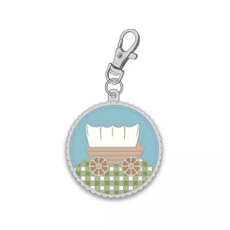 Zipper Pull Charm Lori Holt Prairie Covered Wagon Enamel Charm Zipper Pull