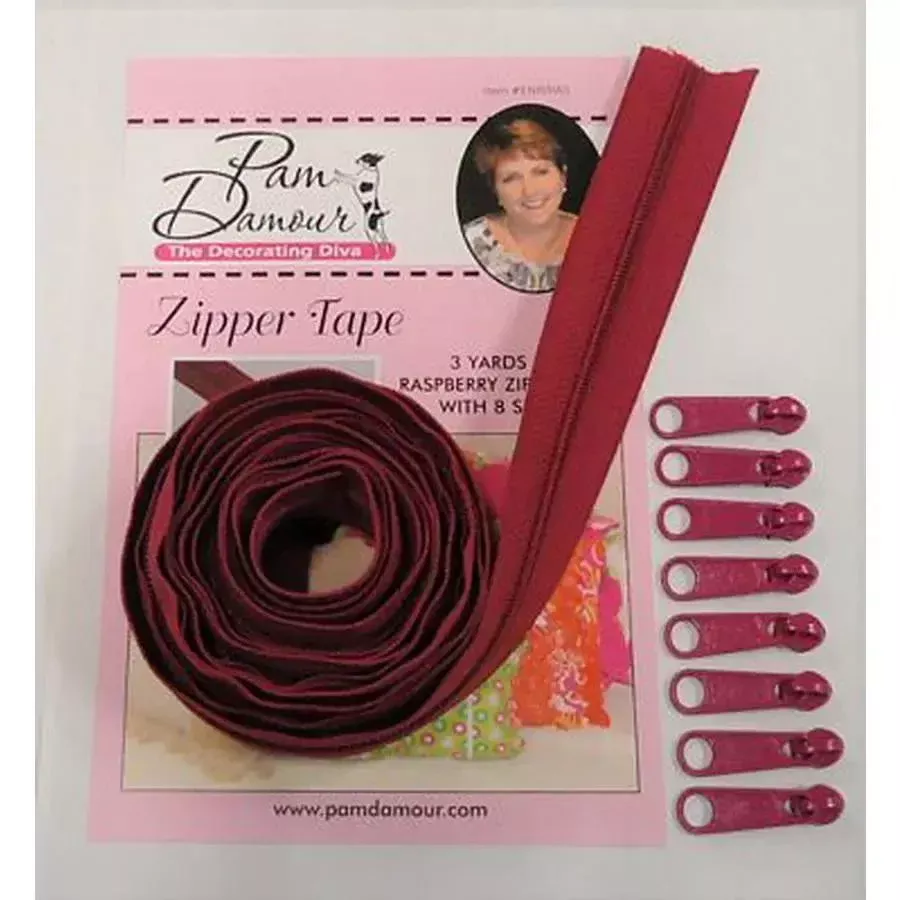 Zipper Tape 3yds Raspberry