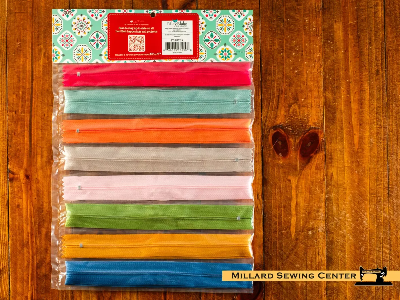 Zippers, Calico 2 in 8 Assorted Colors by Riley Blake