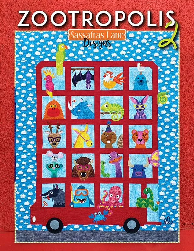 Zootropolis 2 Pattern Book - 21 Applique Animals, 2 Quilt Patterns, 1 Pillow Pattern